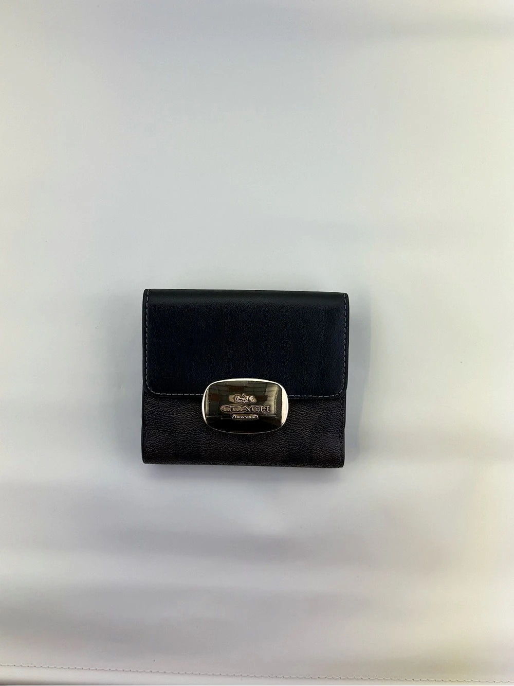 Coach Snap Wallet In Signature Canvas Black